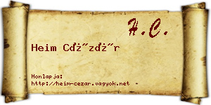 Heim Cézár névjegykártya